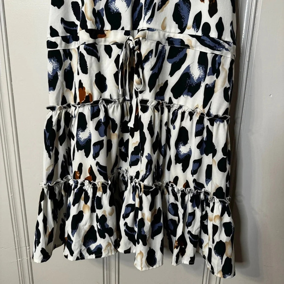 NWT She‎ + Sky Tiered Ruffle Animal Print Spaghetti Strap Sundress Slip Dress M - Picture 4 of 11